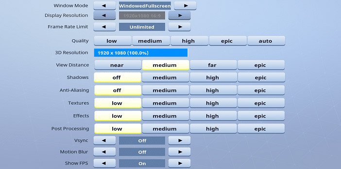 faze jaomock fortnite video settings - fortnite nvidia highlights settings