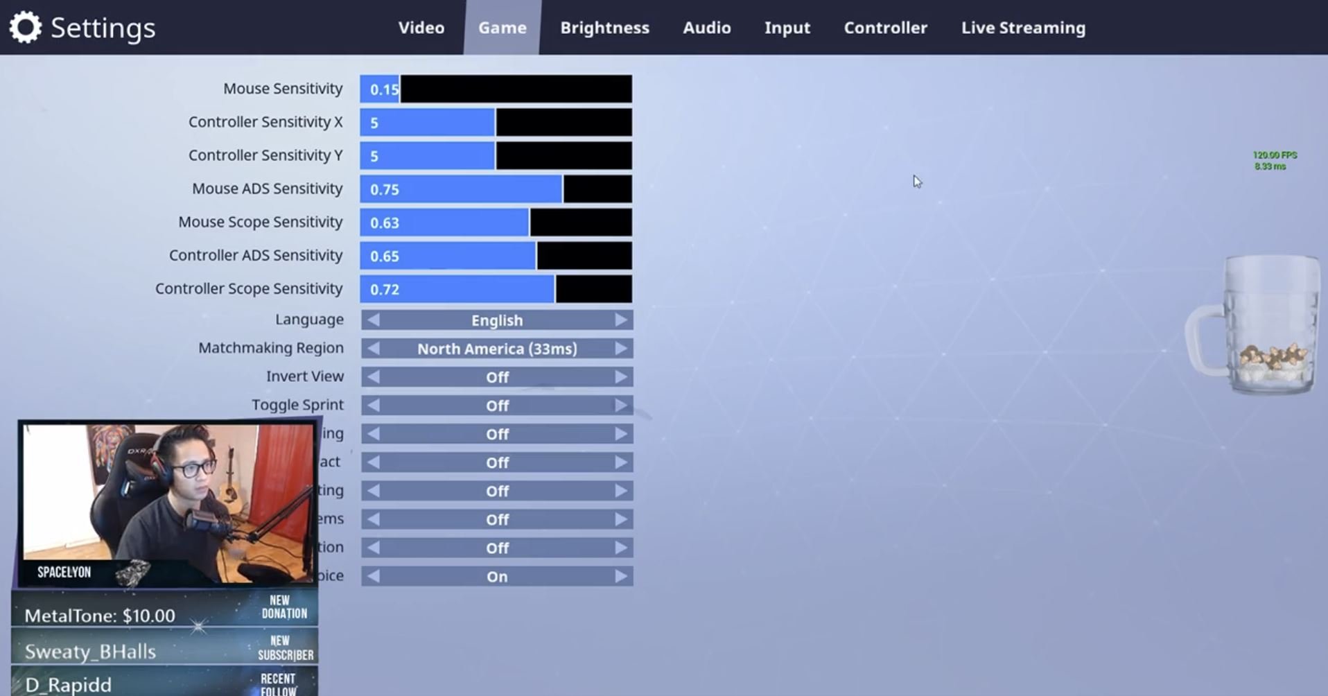 mouse settings gallery - sensitivity settings fortnite