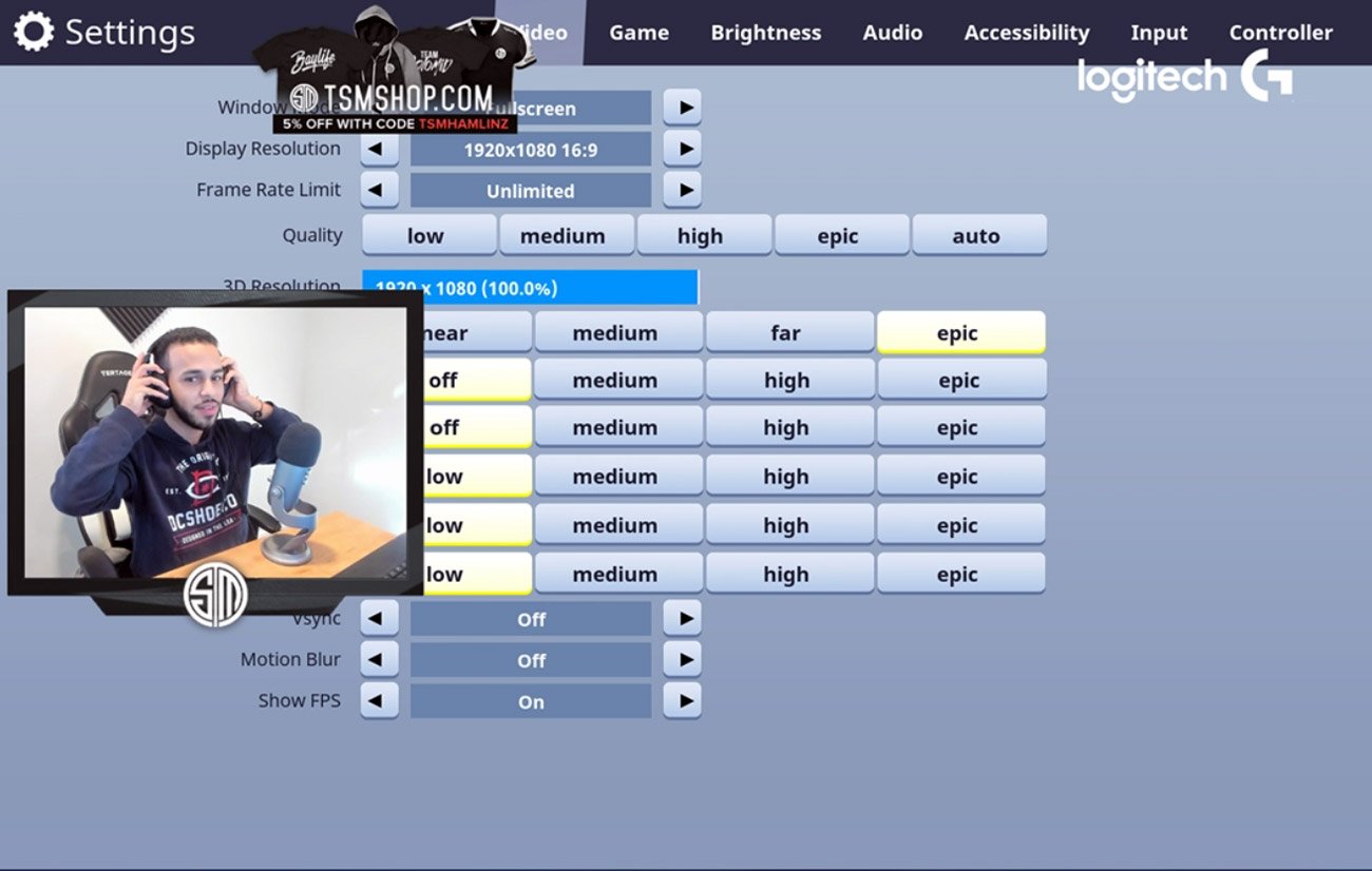 hamlinz fortnite video settings - what does tsm mean in gaming fortnite
