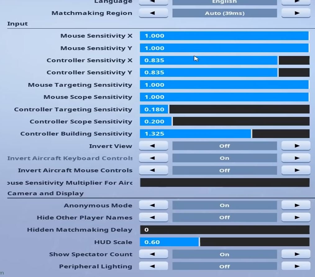 controller settings gallery - controller targeting sensitivity fortnite xbox