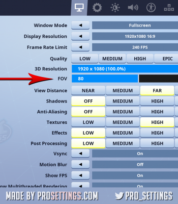 Fortnite FOV Slider