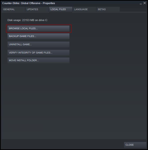 Steam CS:GO config location